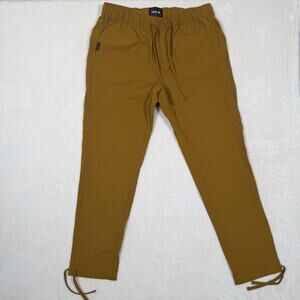 Coalatree Trailhead Adventure Pants Mens XL Elastic Waist Hiking Mustard Brown